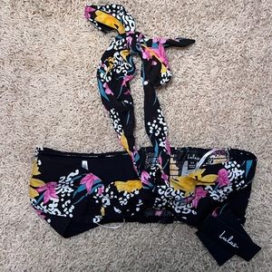 Lulus ~ Black Floral Two-Piece Jumpsuit XS